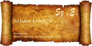 Szluka Ernák névjegykártya